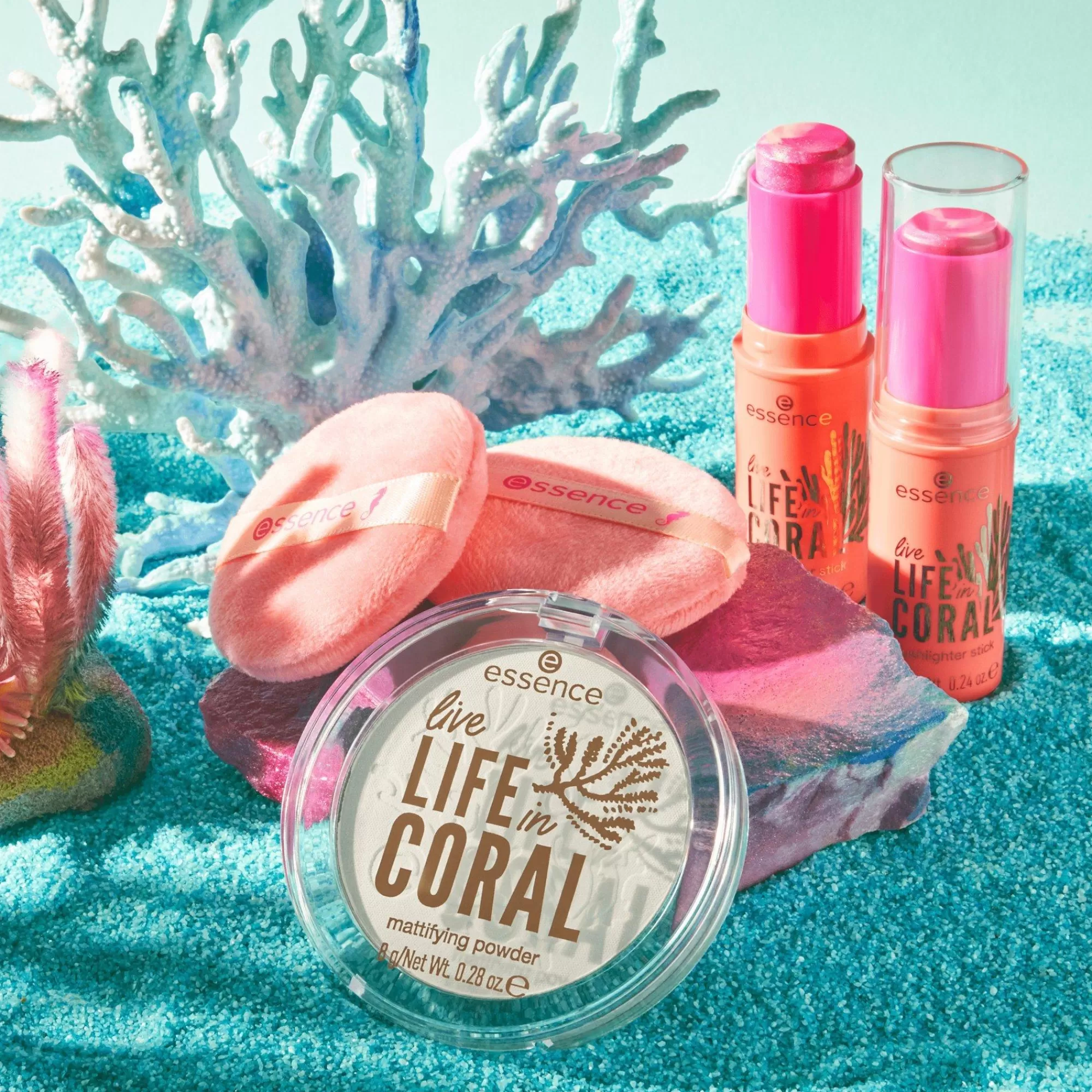 essence Pennelli & Altri Accessori | live LIFE in CORAL duo di piumini da cipria