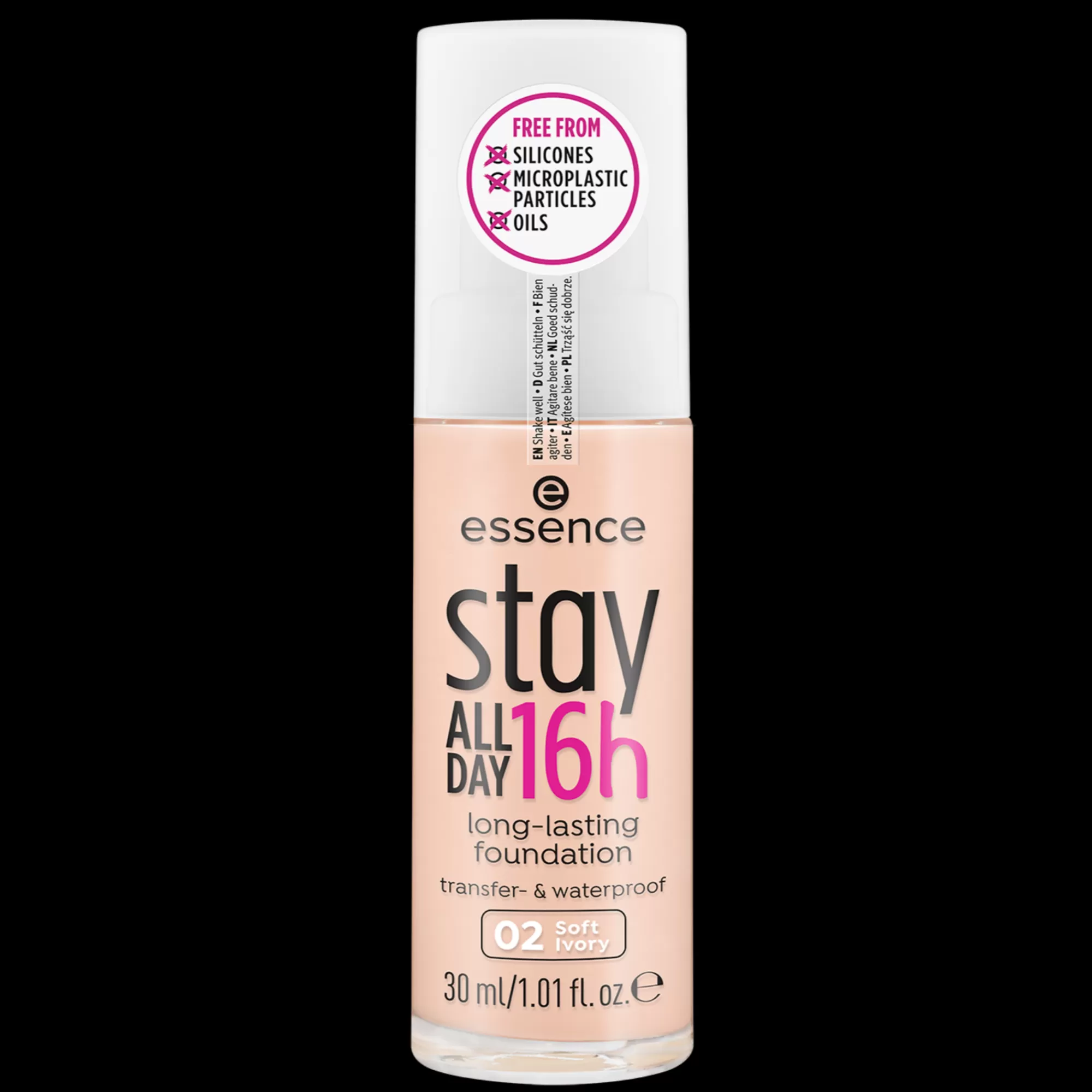 essence Fondotinta | stay ALL DAY 16h long-lasting fondotinta viso 02 - Soft Ivory