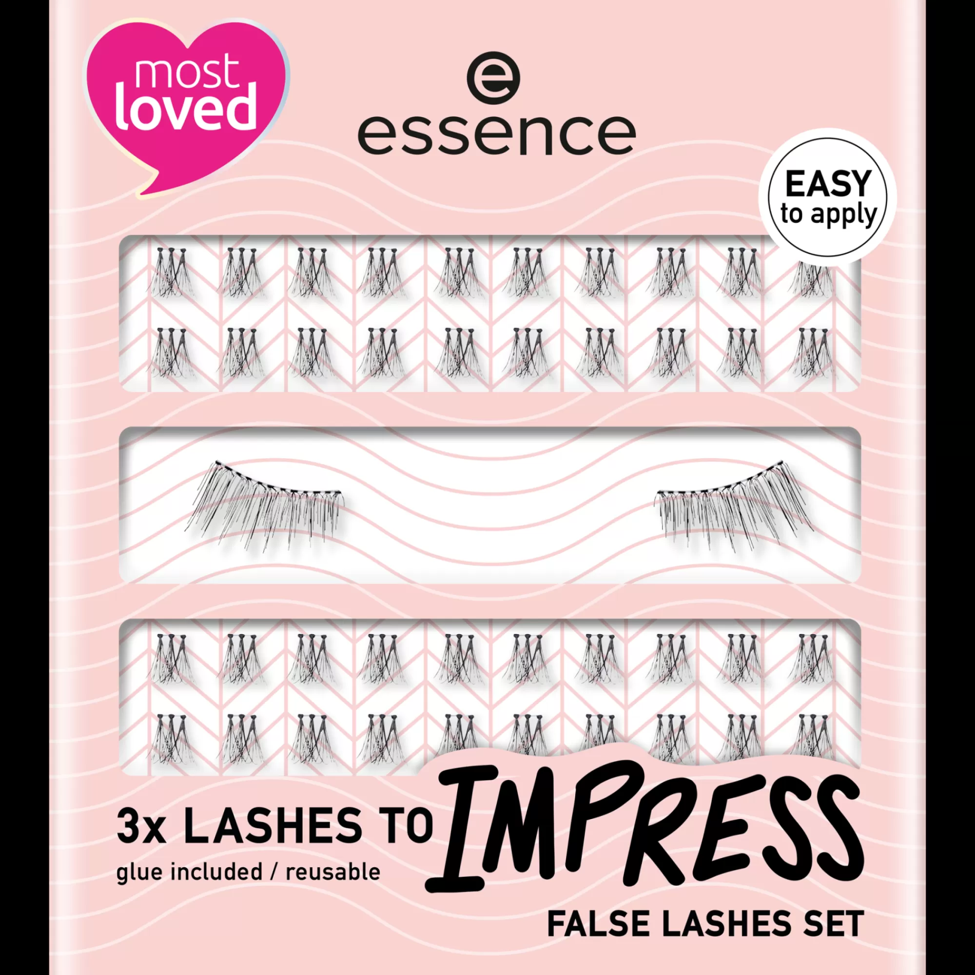 essence Ciglia Finte | 3x Ciglia finte LASHES TO IMPRESS set 01